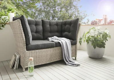 Produktbild von Destiny Loungesofa PALMA 2-Sitzer, inkl. Auflagen, Polyrattan, vintage weiß