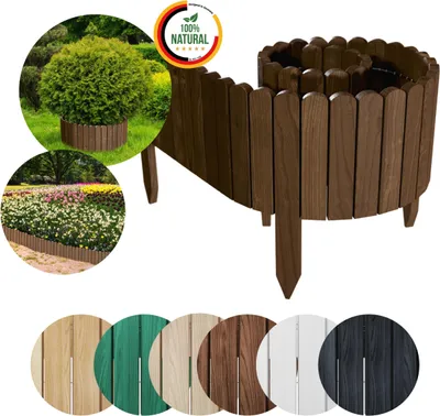 Produktbild von Floranica Rollborder Flexibler Holzzaun Rolborder 200 x 30 cm Braun Beeteinfassung Rasenkante Gartenzaun Holz Dekozaun Mini Zaun