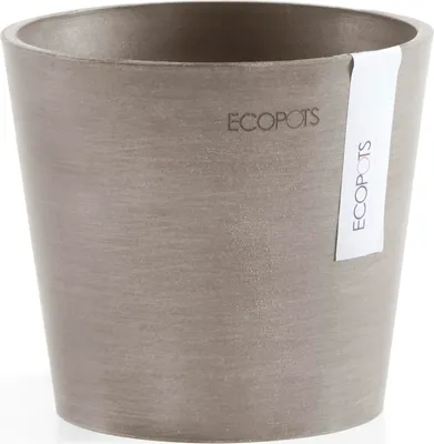Produktbild von Blumentopf Ecopots Amsterdam Mini Kunststoff Ø 13 cm H 11,4 cm taupe