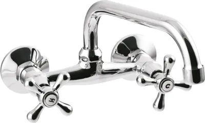 Produktbild von BADLAND Küchenarmatur Wandmontage Wasserhahn ROMA 20 cm Küchenmischer für Küche in Silber