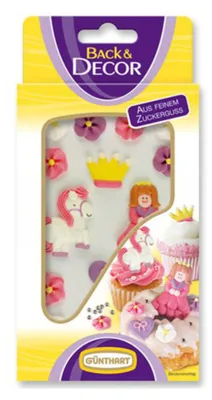 Zdjęcie produktu dla Zestaw dekoracji cukrowych Günthart z małymi księżniczkami 85 g, opakowanie 5 szt