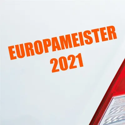 Produktbild von Auto Aufkleber Fußball Europameister 2021 19x10 cm Orange Sticker Heckscheibenaufkleber