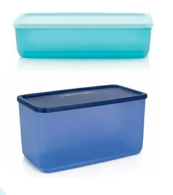 Obrázek produktu pro Plastové nádoby Tupperware Cubix (2) Sada 3,1 l fialová + 1,4 l světle modrá nádoba