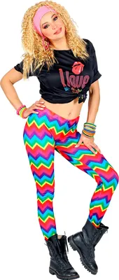 Immagine prodotto di Pantaloni leggings colorati neon disco anni 90 L/XL