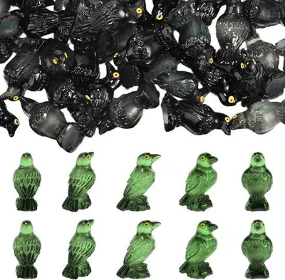 Produktbild von Miniaturen aus Harz - 50 Stück - Halloween Deko - Schwarz - Miniaturen Accessoires - Garten Dekorationen