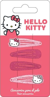 Produktbild von Hello Kitty Haarspangen Set 4 bunte Clips für Kinder & Mädchen