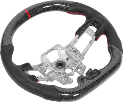 Obrázek produktu pro Volant z uhlíkových vláken, kůže nappa, perforovaná kůže, červené prošívání, vhodný pro Ford Mustang V6/EcoBoost/GT/Shelby