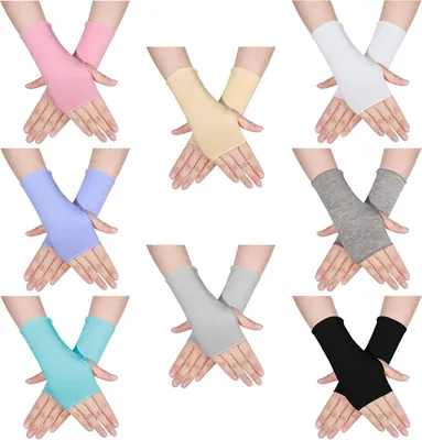 Produktbild von Fingerlose UV Schutz Handschuhe 8 Paar, Modalgewebe Sommer, Für Touchscreen Und Täglichen Gebrauch