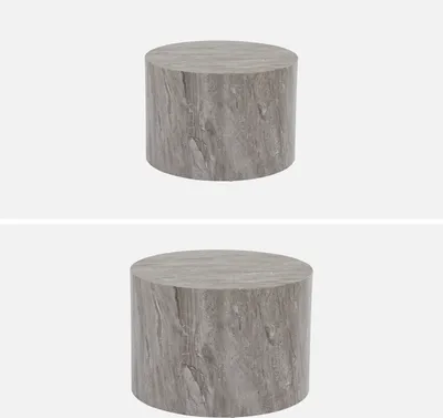Produktbild von sweeek - 2er Set runde Couchtische mit Marmoroptik - Grau
