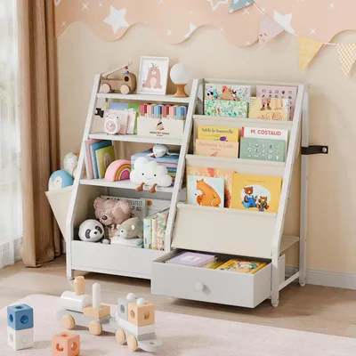 Produktbild von Kinderregal & Spielzeugaufbewahrung Weiß 75 cm