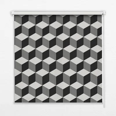 Produktbild von Seitenzug-Rollo Fensterrollo Jalousie - Thermo-Rollo Verdunkelungsrollo - 100x140 cm - 3D-Würfel