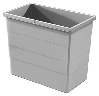 Zdjęcie produktu dla Wiadro do użytku wewnętrznego Hailo 1125729, 2 uchwyty, jasnoszare, 28 litrów, 415 x 242 x 350 mm