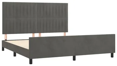 Imagen del producto de Estructura de cama sin colchón terciopelo gris oscuro 160x200cm