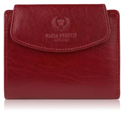 Produktbild von Paolo Peruzzi Damen Echtleder Geldbörse Portemonnaie Portmonee Brieftasche RFID Rot