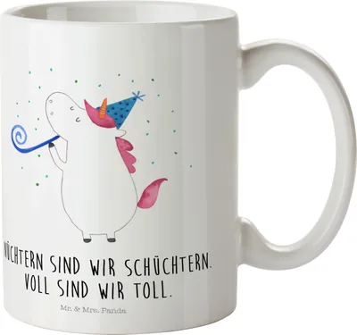 Produktbild von Mr. & Mrs. Panda Kindertasse Einhorn Party - Weiß - Geschenk, Campingbecher, Glitzer, Club, Disco, Trinklernbecher, Plastikbecher, Fest, Kinderbecher, Kindertrinkbecher
