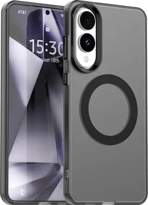Produktbild von MagSafe Hülle für Samsung Galaxy S25 Edge - Phonesta HardFrost Semi-Transparent Back Cover - Mattschwarz