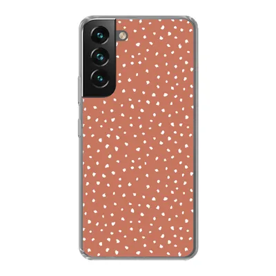 Produktbild von MuchoWow® Handyhülle Schutzhülle Hülle für Samsung Galaxy S22 Plus Tupfen - Orange - Weiß Silikon Softcase Handy Hülle - Schutzabdeckung