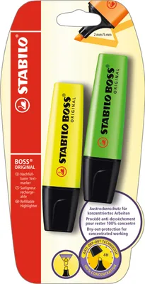 Produktbild von Textmarker - STABILO BOSS ORIGINAL - 2er Pack - gelb, grün