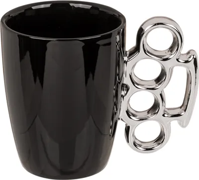 Image de Tasse à café coup de poing américain - noir & argent