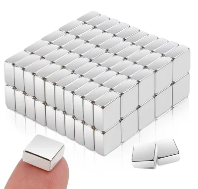 Image de Inovra - Aimants en néodyme, extra puissants - 100 pièces - Petits/Rectangulaires - 8 x 8 x 4 mm - Mini-aimants pour tableau blanc, tableau magnétique, réfrigérateur