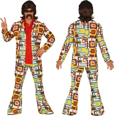 Produktbild von Hippie Kostüm Disco HIPPIS 70er 80er L