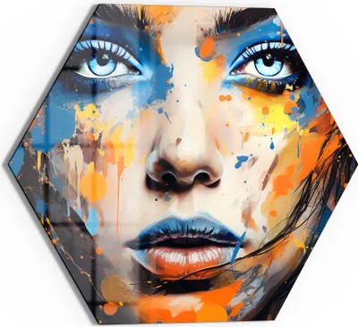 Produktbild von DEQOART Glasbild Echtglas 55x48 cm 'Blick in Farbflut' Wandbild Bild modern Deko