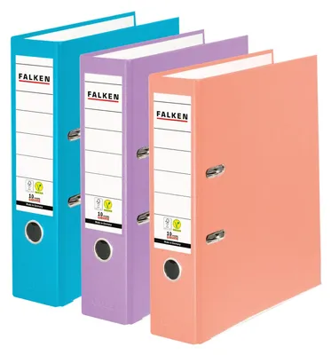 Produktbild von FALKEN 3x PP-Color Ordner 8 cm breit DIN A4 3 Pastellfarben sortiert