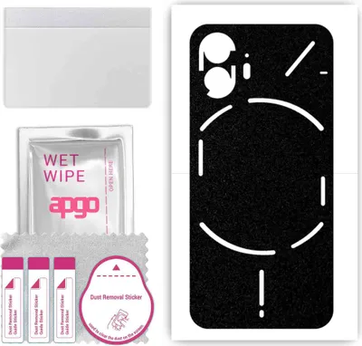 Produktbild von apgo Rückseite Schutzfolie, Skin, kompatibel mit Nothing Phone 2, Hinten Displayschutzfolie aus Vinylfolie, kratzfest, einfache Montage - Mattschwarz