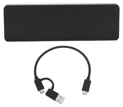 Immagine prodotto di Alloggiamento disco rigido SSD M.2 NGFF, 10 Gbit/s, SATA B-Key ad alta velocità, USB 3.1 con cavo dati da tipo C a doppio connettore, nero (disco non incluso)