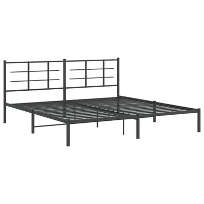 Produktbild von Bettgestell mit Kopfteil Metall Schwarz 193x203 cm