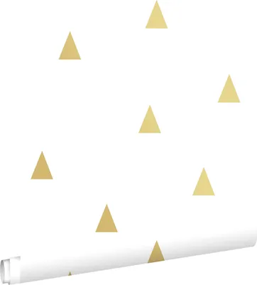 Produktbild von ESTAhome Tapete grafische Dreiecke Gold und Weiß 53 cm x 10.05 m