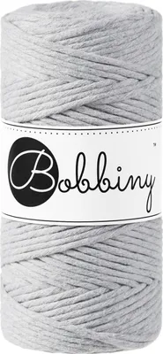 Produktbild von Bobbiny Macrame Cord 3 mm 100 m Light Grey Schnur