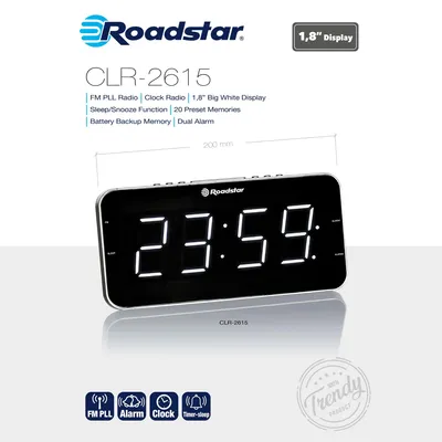 Productafbeelding van Roadstar CLR-2615, Radio, Analoog, AM, FM, 88 - 108 MHz, 530 - 1600 kHz, LCD-display