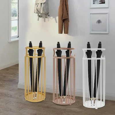 Immagine prodotto di Portaombrelli - Secchio portaoggetti in ferro - Grande capienza - Design moderno - Modello indipendente - 22 x 58 cm - Rosso corallo