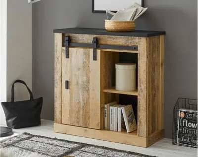 Produktbild von Kommode Sherwood 13 Schrank Old Style hell und anthrazit 93 cm