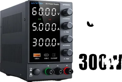 Zdjęcie produktu dla Zasilacz laboratoryjny DC, regulowane napięcie, precyzyjny wyświetlacz, DPS605U 60V 5A