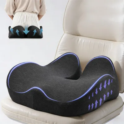 Immagine prodotto di Cuscino ergonomico in memory foam per sedia da ufficio e auto - Nero