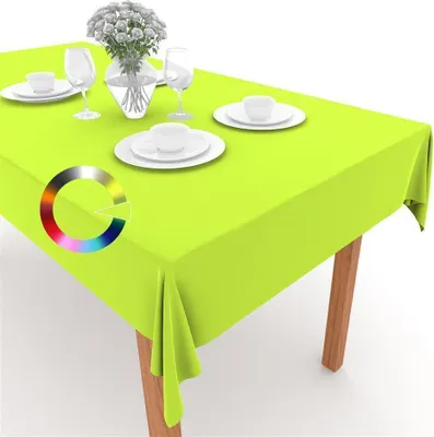Produktbild von EDLE TISCHDECKE TISCHLÄUFER TISCHTUCH TISCHWÄSCHE PFLEGELEICHT 40 FARBEN (Frühlingsgrün 21, 140x160cm)