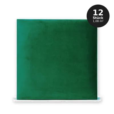 Produktbild von Polsterpaneele 30x30 cm - Set 12 Stück (1,08 m²) - Wandpaneele - dekorative Wandverkleidung - GRÜN