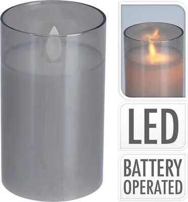 Zdjęcie produktu dla Szklana świeca LED 7,5 x 12,5 cm ciepła biel