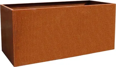 Image de VIVANNO Bac à plantes en acier Corten MAXI, patine brun rouille - 80x40x40 cm