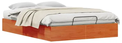 Produktbild von Ottoman Bettgestell mit Stauraum Wachsbraun 135 x 190 cm