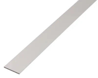 Obrázek produktu pro Plochá tyč Alberts | Hliník, stříbrně eloxovaný | 1000 x 25 x 2 mm | Sada 7 kusů