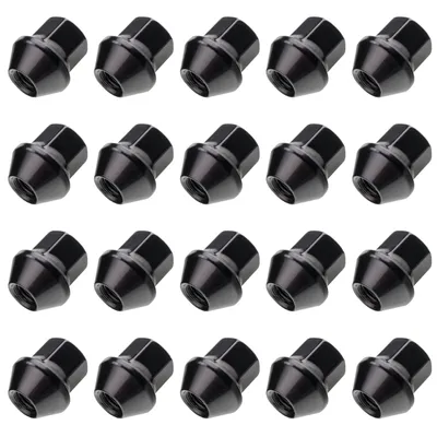 Obrázek produktu pro 20x matice kola Carbonado M12x1,5 s kuželovým límcem 19 mm černá - uzavřená pro hliníkové ráfky Ford
