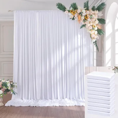 Obrázok produktu pre Solidchoice – Biela záclona s rozmermi 15 x 3 metre, vhodná na svadby a oslavy