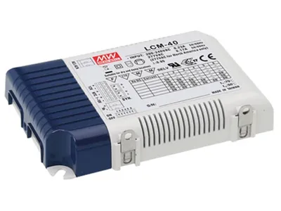 Zdjęcie produktu dla MEAN WELL LCM-40, Zasilanie oświetlenia, Niebieski, Biały, 42 W, 47/63 Hz, 123,5 mm, 81,5 mm