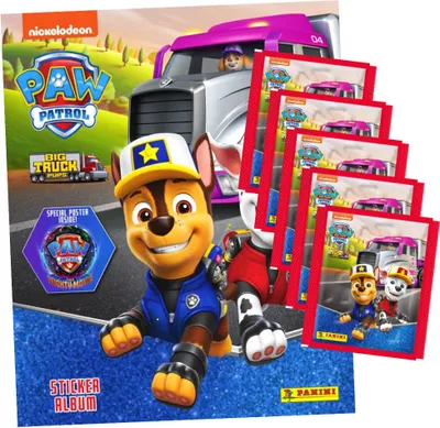 Produktbild von Panini Paw Patrol Sticker Serie 9 - Big Truck (2023) - 1 Album + 5 Tüten Sammelsticker