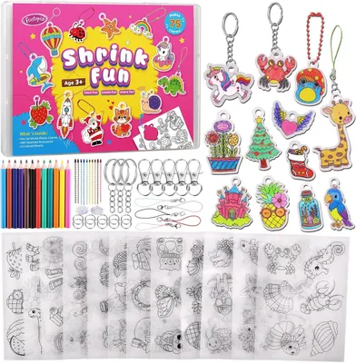 Imagen del producto de Kits para niños: Funtopia, 75 hojas de papel termorretráctil precortadas para manualidades