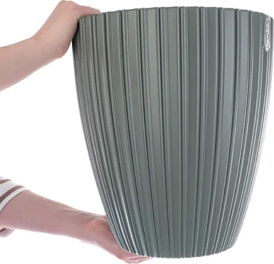 Produktbild von Dekorative runde Pflanzenpot für drinnen und draußen - Kunststoffblumentopf 40 cm