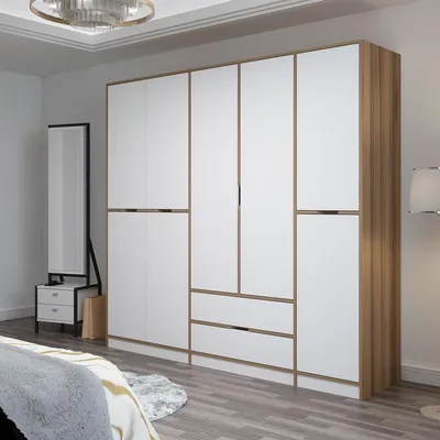 Produktbild von Sarcedo - Großer Kleiderschrank, 232x208h cm Weiß, 2 Schubladen